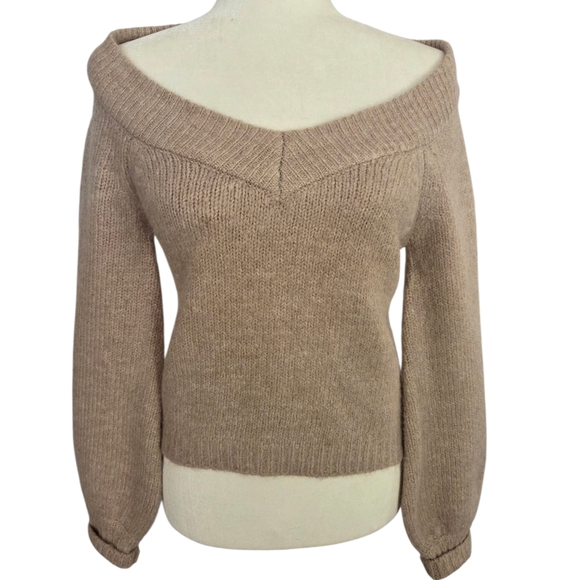Jason Wu -  Tan Off-Shoulder Sweater XS - Picture 1 of 13